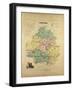 Map of Dordogne France-null-Framed Giclee Print