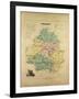 Map of Dordogne France-null-Framed Giclee Print