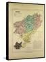 Map of Doubs France-null-Framed Stretched Canvas