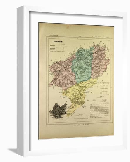 Map of Doubs France-null-Framed Giclee Print