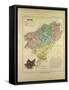 Map of Doubs France-null-Framed Stretched Canvas