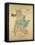 Map of Drôme France-null-Framed Stretched Canvas