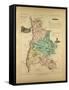 Map of Drôme France-null-Framed Stretched Canvas