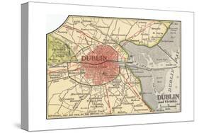 Map of Dublin (C. 1900), Maps-Encyclopaedia Britannica-Stretched Canvas