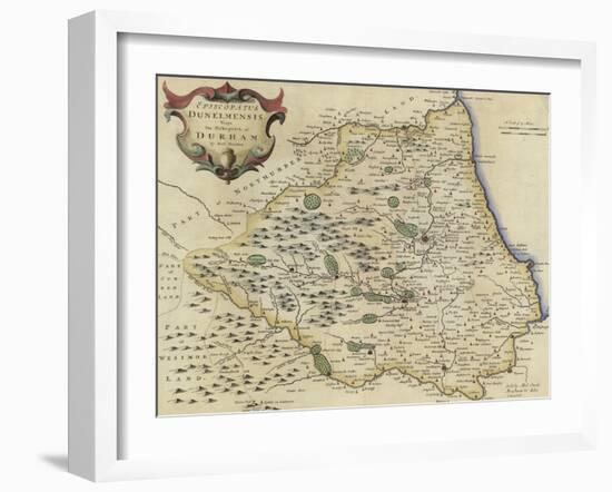 Map of Durham-Robert Morden-Framed Giclee Print