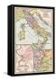 Map of Early Tribes in Italy and the Vicinity of Rome in the Time of the Roman Empire-null-Framed Stretched Canvas