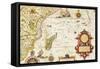 Map of East Africa and Madagascar, 1596-Arnold Florent Van Langren-Framed Stretched Canvas