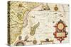 Map of East Africa and Madagascar, 1596-Arnold Florent Van Langren-Stretched Canvas