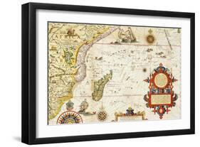 Map of East Africa and Madagascar, 1596-Arnold Florent Van Langren-Framed Giclee Print