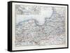 Map of East and West Prussia Königsberg (Kaliningrad Russia) and Danzig (Poland) 1899-null-Framed Stretched Canvas
