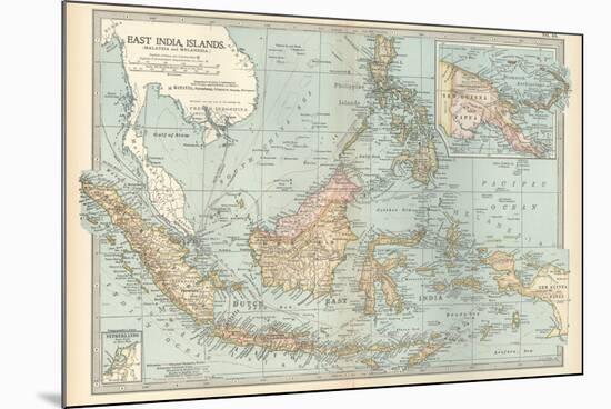 Map of East India Islands. Malaysia and Melanesia. Dutch East India-Encyclopaedia Britannica-Mounted Art Print