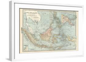 Map of East India Islands. Malaysia and Melanesia. Dutch East India-Encyclopaedia Britannica-Framed Art Print