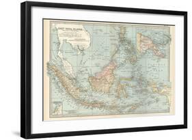 Map of East India Islands. Malaysia and Melanesia. Dutch East India-Encyclopaedia Britannica-Framed Art Print