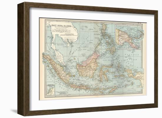 Map of East India Islands. Malaysia and Melanesia. Dutch East India-Encyclopaedia Britannica-Framed Art Print