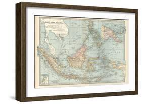 Map of East India Islands. Malaysia and Melanesia. Dutch East India-Encyclopaedia Britannica-Framed Art Print