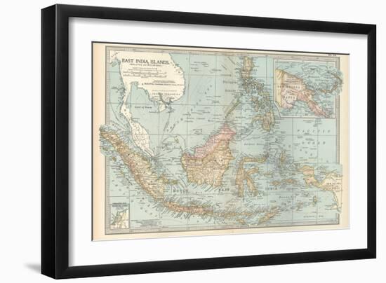 Map of East India Islands. Malaysia and Melanesia. Dutch East India-Encyclopaedia Britannica-Framed Art Print