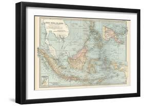 Map of East India Islands. Malaysia and Melanesia. Dutch East India-Encyclopaedia Britannica-Framed Art Print