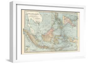 Map of East India Islands. Malaysia and Melanesia. Dutch East India-Encyclopaedia Britannica-Framed Art Print