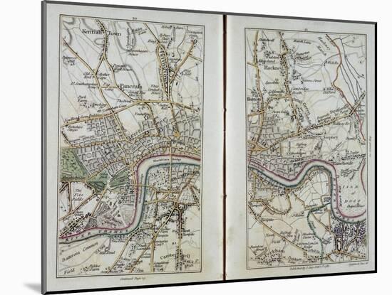 Map of East London, Plates 20-21, from 'Cary's Actual Survey of Middlesex', 1786-John Cary-Mounted Giclee Print