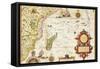 Map of Eastern Africa by Arnold Florent van Langren after Jan Huygen van Linschoten-Stapleton Collection-Framed Stretched Canvas