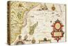 Map of Eastern Africa by Arnold Florent van Langren after Jan Huygen van Linschoten-Stapleton Collection-Stretched Canvas