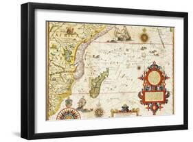 Map of Eastern Africa by Arnold Florent van Langren after Jan Huygen van Linschoten-Stapleton Collection-Framed Giclee Print