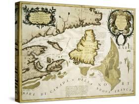 Map of Eastern Canada and Newfoundland, 1692-null-Stretched Canvas