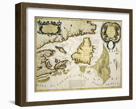 Map of Eastern Canada and Newfoundland, 1692-null-Framed Giclee Print