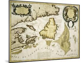 Map of Eastern Canada and Newfoundland, 1692-null-Mounted Giclee Print