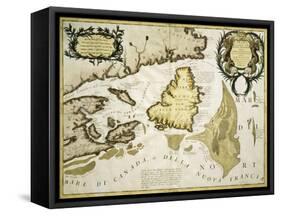 Map of Eastern Canada and Newfoundland, 1692-null-Framed Stretched Canvas