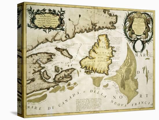 Map of Eastern Canada and Newfoundland, 1692-null-Stretched Canvas