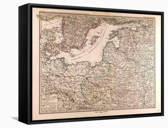 Map of Eastern Europe, 1872-null-Framed Stretched Canvas