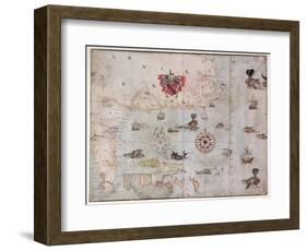 Map of Eastern North America: Florida to Chesapeake Bay-John White-Framed Giclee Print