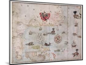 Map of Eastern North America: Florida to Chesapeake Bay-John White-Mounted Giclee Print