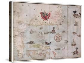 Map of Eastern North America: Florida to Chesapeake Bay-John White-Stretched Canvas
