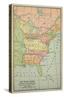 Map of Eastern North America with State Borders Extending to Mississippi, 1783-null-Stretched Canvas