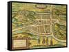 Map of Edinburgh from Civitates Orbis Terrarum-null-Framed Stretched Canvas