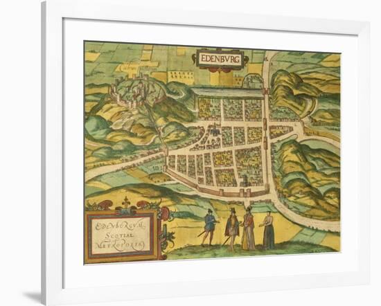 Map of Edinburgh from Civitates Orbis Terrarum-null-Framed Giclee Print