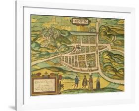 Map of Edinburgh from Civitates Orbis Terrarum-null-Framed Giclee Print