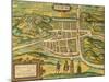 Map of Edinburgh from Civitates Orbis Terrarum-null-Mounted Giclee Print