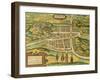 Map of Edinburgh from Civitates Orbis Terrarum-null-Framed Giclee Print