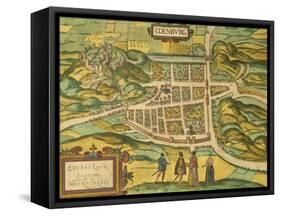 Map of Edinburgh from Civitates Orbis Terrarum-null-Framed Stretched Canvas