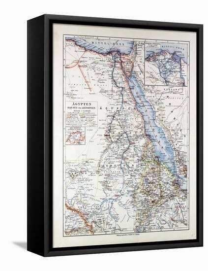 Map of Egypt Sudan 1899-null-Framed Stretched Canvas