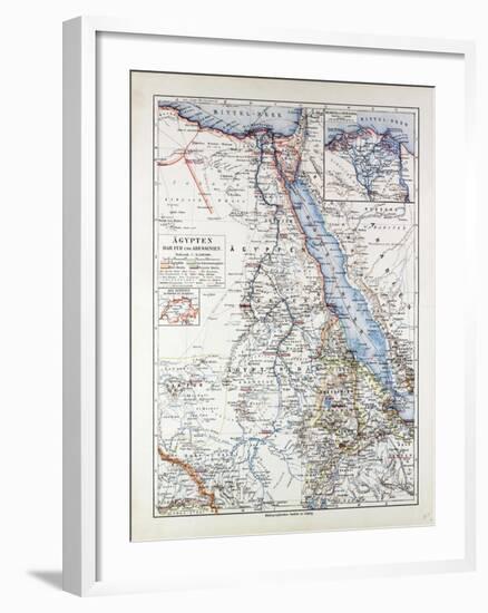 Map of Egypt Sudan 1899-null-Framed Giclee Print