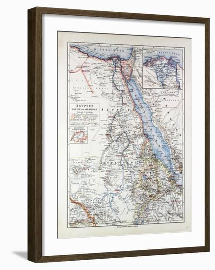 Map of Egypt Sudan 1899-null-Framed Giclee Print