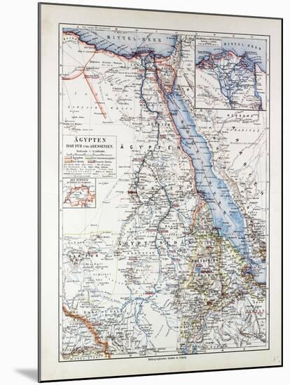 Map of Egypt Sudan 1899-null-Mounted Giclee Print