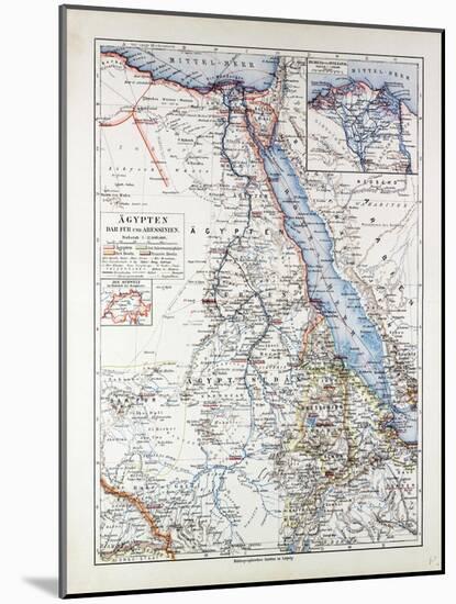 Map of Egypt Sudan 1899-null-Mounted Giclee Print