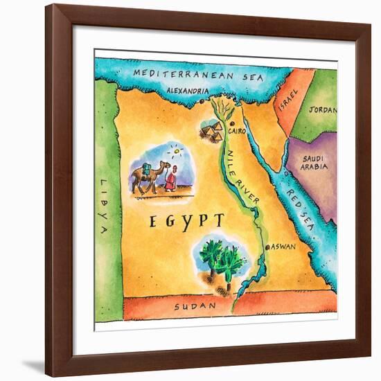 Map of Egypt-Jennifer Thermes-Framed Photographic Print