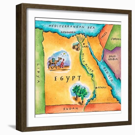 Map of Egypt-Jennifer Thermes-Framed Photographic Print