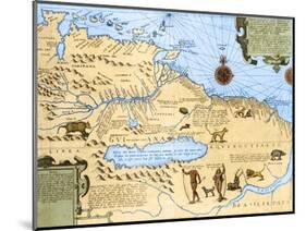 Map of El Dorado and the Amazon, 16th Century-Science Source-Mounted Giclee Print